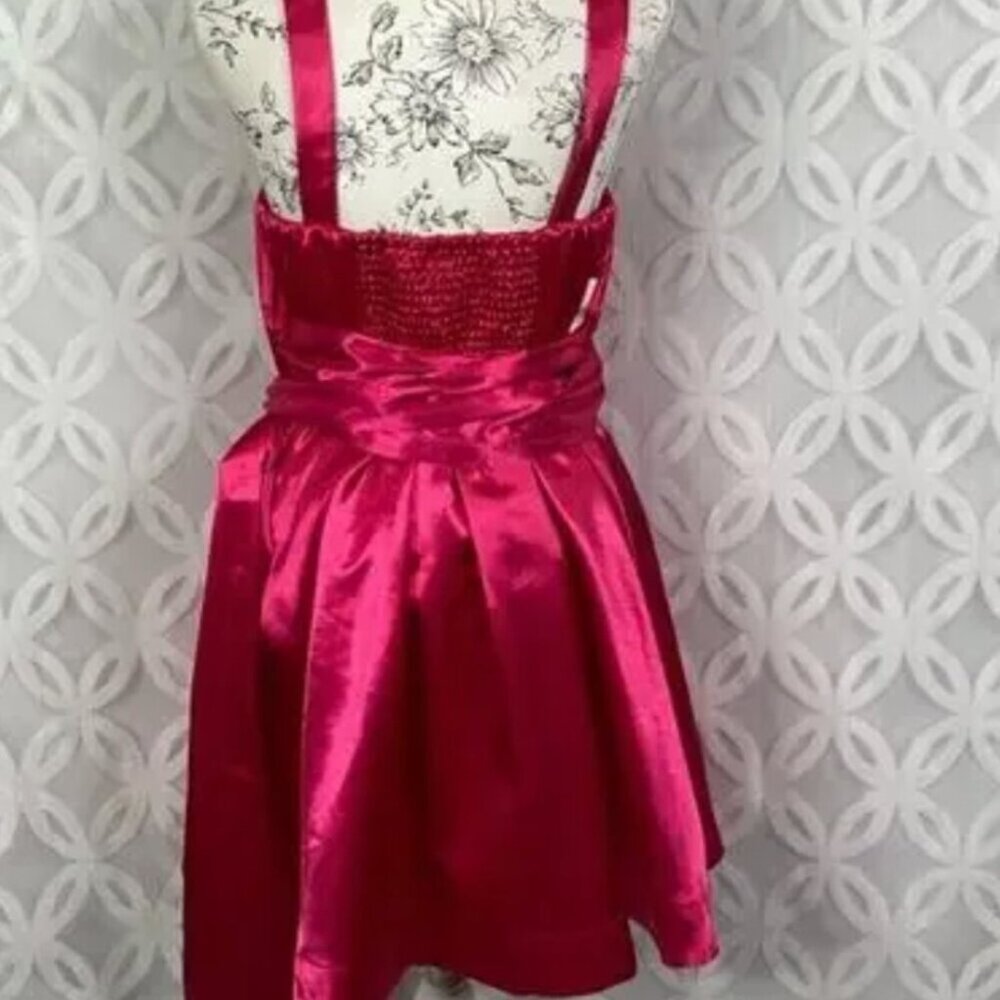 Anthropologie Bow tie Satin Mini Dress Pink size 8 - Picture 8 of 8